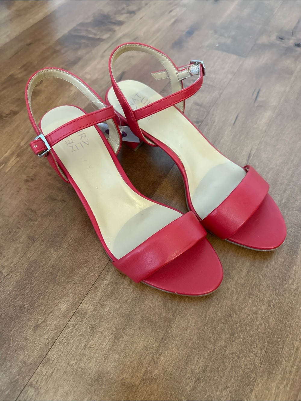 Naturalizer Red Block Heel Sandals 8.5 NWT